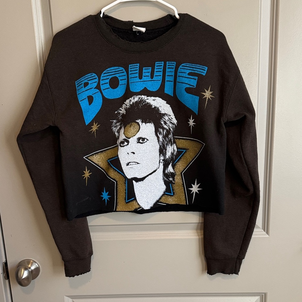 MadeWorn Black Bowie Graphic Sweatshirt
